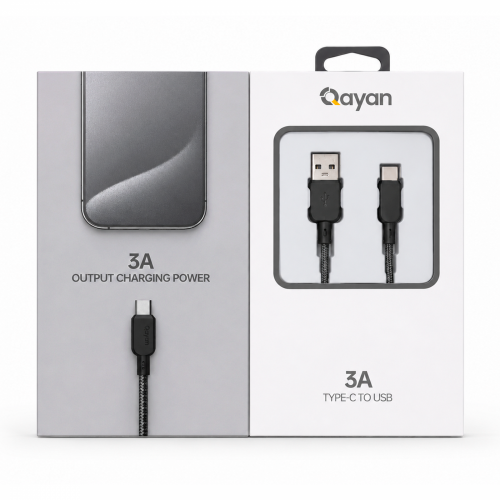 Qayan QCB-190 Плетеный кабель USB & Type-C 1,2м черный фото 2