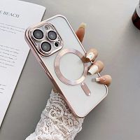 Силикон ElectroFlex с Magsafe для Samsung S23 (2023) розовое-золото