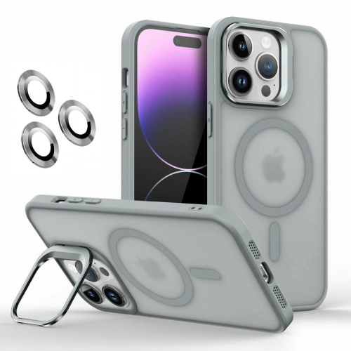 SkyArmor STRONG MAGSAFE (magsafe,линзы) для iPhone 16 PRO MAX серый титан