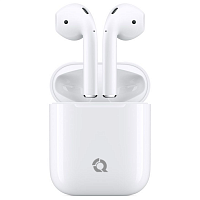 Qayan QTWS-154 Беспроводные наушники Premium (Airpods 2) /кабель зарядки, чехол с карабином/ белый